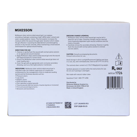 McKesson Silver Wound Gel NonSterile #1726