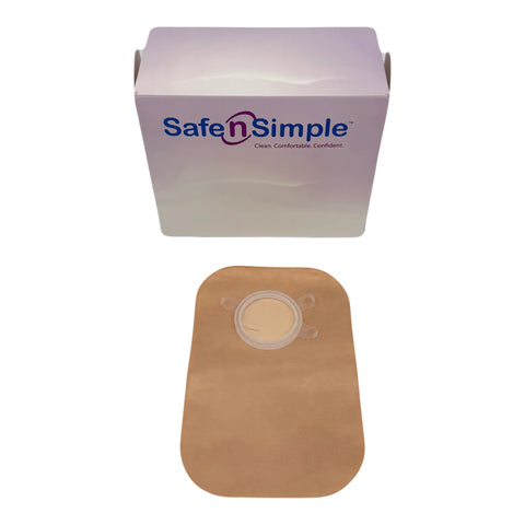 Safe N Simple Ostomy Pouch SNS7400134 Two-Piece System 8 Inch Length Without Barrier Closed End