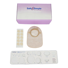 Safe N Simple Ostomy Pouch SNS7608002 One-Piece System 8 Inch Length Flat, Trim to Fit 1/2 to 2-1/2 Inch Stoma Closed End