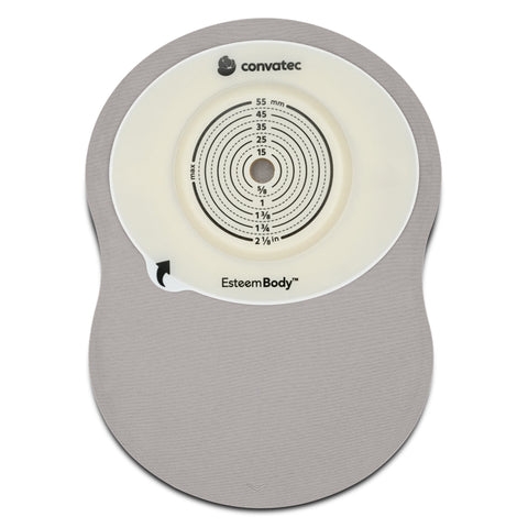 ConvaTec Ostomy Pouch 423691 Esteem Body™ One-Piece System 9 Inch Length Deep Convex, Trim To Fit 10 to 35 mm Stoma Closed End