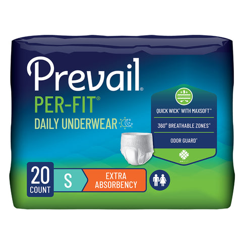 Absorbent Underwear Prevail® Per-Fit® Extra Pull On with Tear Away Seams Adult Small Unisex Disposable Heavy Absorbency #PF-511