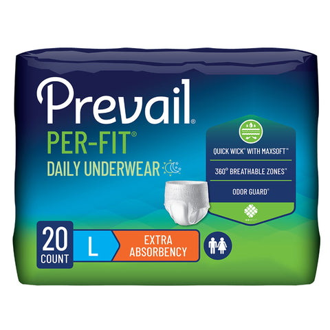 Absorbent Underwear Prevail® Per-Fit® Extra Pull On with Tear Away Seams Adult Large Unisex Disposable Heavy Absorbency #PF-513/1
