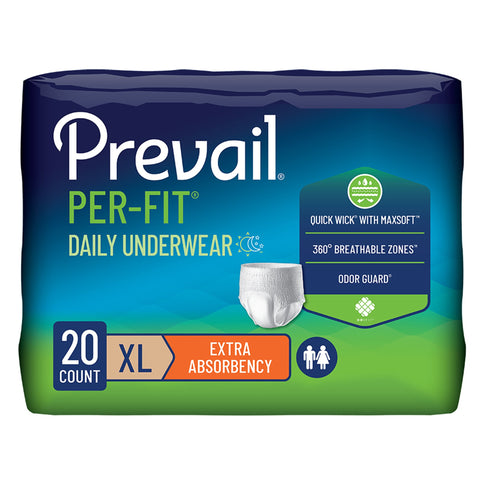Absorbent Underwear Prevail® Per-Fit® Extra Pull On with Tear Away Seams Adult X-Large Unisex Disposable Heavy Absorbency #PF-514/1
