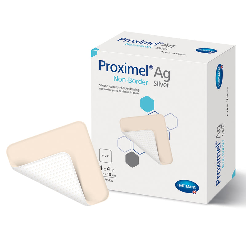 Hartmann Silver Foam Dressing Proximel® Ag Non-Border 4 X 4 Inch Square Sterile #15713117