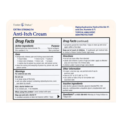 Itch Relief Foster & Thrive™ 2% - 0.1% Strength Cream 1 oz. Tube #70677121301