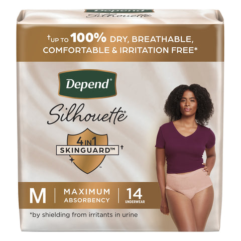 Absorbent Underwear Depend® Silhouette® Waistband Style Adult Medium Female Disposable Heavy Absorbency #55418