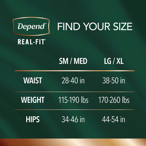 Absorbent Underwear Depend® Real Fit® Waistband Style Adult Small / Medium Male Disposable Heavy Absorbency #55426