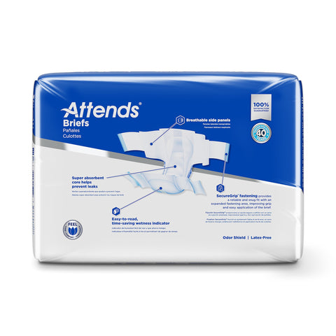 Incontinence Brief Attends® Care Advanced Adult Large Unisex Disposable Heavy Absorbency #DDP30100