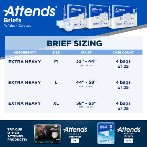 Incontinence Brief Attends® Care Advanced Adult Large Unisex Disposable Heavy Absorbency #DDP30100