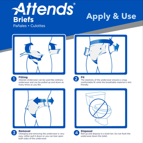 Incontinence Brief Attends® Care Advanced Adult Large Unisex Disposable Heavy Absorbency #DDP30100