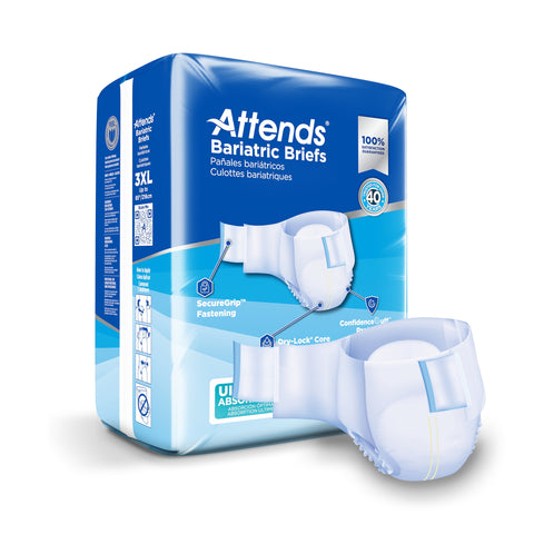 Incontinence Brief Attends® Bariatric Adult 3X-Large Unisex Disposable Heavy Absorbency #DD55