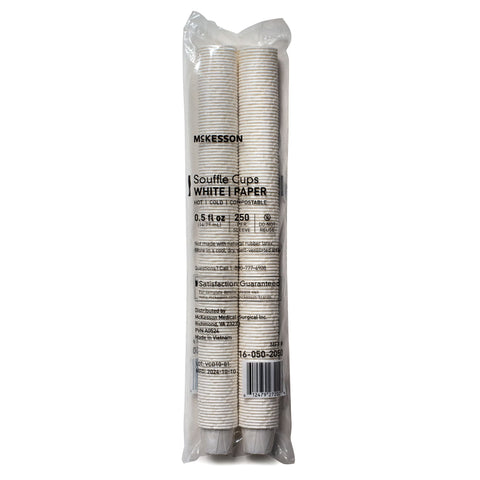 Souffle Cup McKesson 0.5 oz. Paper White Disposable #16-050-2050