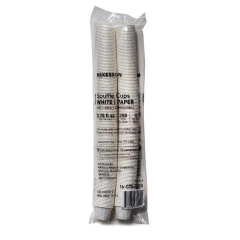 Souffle Cup McKesson 0.75 oz. Paper White Disposable #16-075-2050