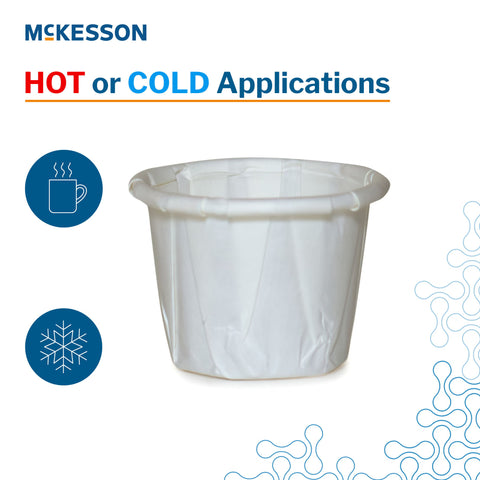 Souffle Cup McKesson 0.75 oz. Paper White Disposable #16-075-2050