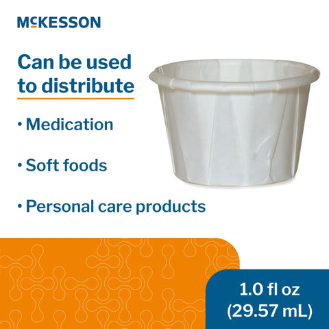 Souffle Cup McKesson 1 oz. Paper White Disposable #16-100-2050