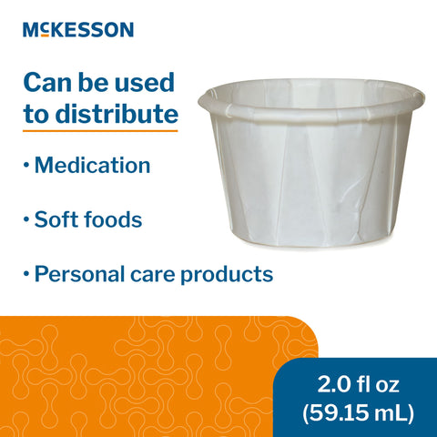 Souffle Cup McKesson 2 oz. Paper White Disposable #16-200-2050