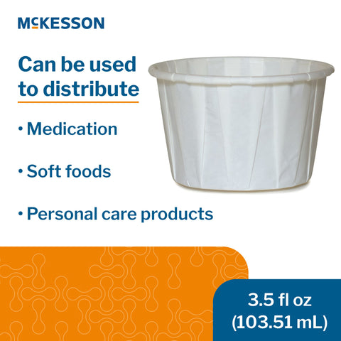 Souffle Cup McKesson 3.5 oz. Paper White Disposable #16-350-2050