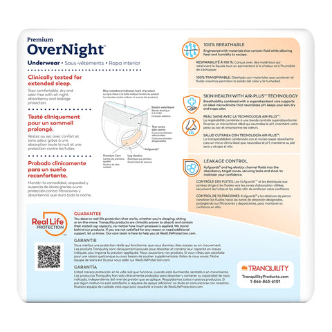Absorbent Underwear Tranquility® Premium OverNight™ Pull On with Tear Away Seams Adult 3X-Large Unisex Disposable Heavy Absorbency#2119