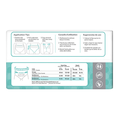 Absorbent Underwear Tranquility® Essential Pull On with Tear Away Seams Adult 3X-Large Unisex Disposable Heavy Absorbency #2609