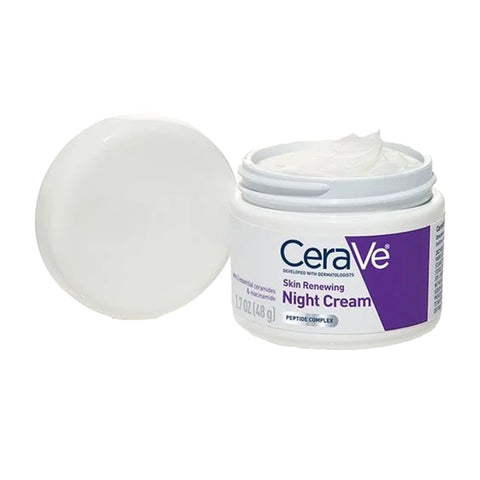 Facial Moisturizer CeraVe® Skin Renewing Night Cream 1.7 oz. Jar Unscented Cream #60600053760