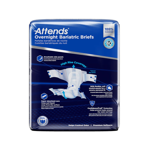 Incontinence Brief Attends® Overnight Bariatric Adult 5X-Large Unisex Disposable Heavy Absorbency #DD70