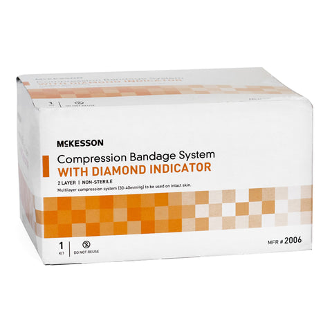 2 Layer Compression Bandage System 4 Inch X 7-1/10 Yard / 4 Inch X 6-9/10 Yard Self-adherent Closure Tan / White NonSterile