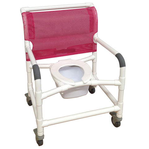 MJM International Wide Shower Chair With Total Lock Casters #126-3TL-NB