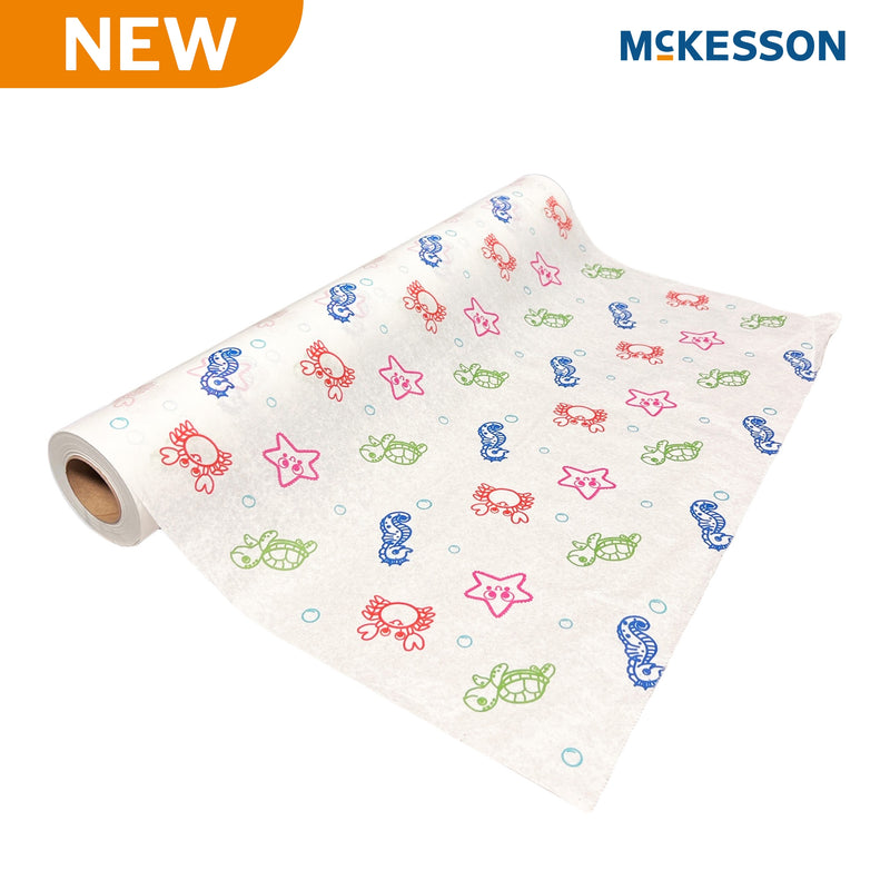 Table Paper McKesson 18 Inch Width 125 Foot Length Print (Sea Friends) Crepe