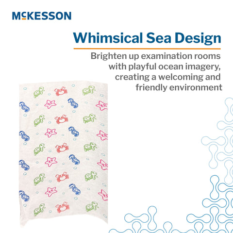 Table Paper McKesson 18 Inch Width 225 Foot Length Print (Sea Friends) Smooth