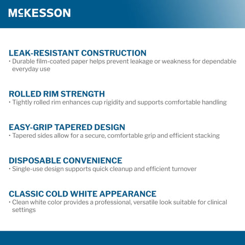 Drinking Cup McKesson 3 oz. Coated Paper White Disposable #PDC-CW3