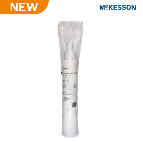 Paper Cone Cup McKesson 4 oz. Paper White Disposable #PDC-CW4