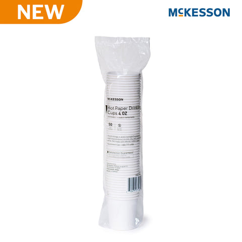 Drinking Cup McKesson 4 oz. Coated Paper White Disposable #PDC-HW4