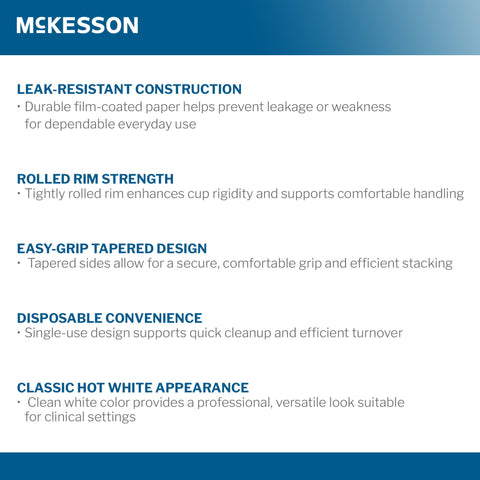 Drinking Cup McKesson 8 oz. Coated Paper White Disposable #PDC-HW8