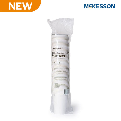 Drinking Cup McKesson 12 oz. Coated Paper White with Printing Disposable #PDC-HW12