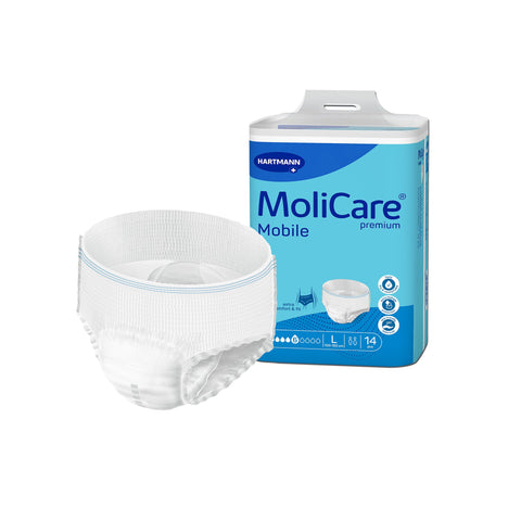 Absorbent Underwear MoliCare® premium Mobile 6D Pull On with Tear Away Seams Adult Large Unisex Disposable Moderate Absorbency #166015