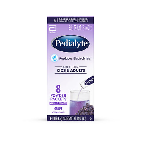 Oral Electrolyte Solution Pedialyte® Powder Packs Grape Flavor 8.5 Gram #69121