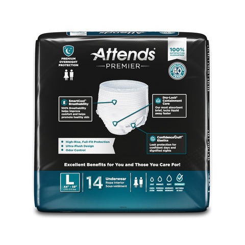 Absorbent Underwear Attends® Premier Pull On with Tear Away Seams Adult Large Unisex Disposable Heavy Absorbency #ALI-UW30S