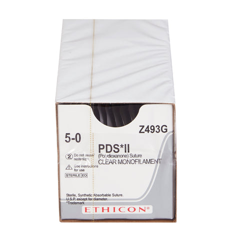 Absorbable Suture with Needle PDS™ II Polydioxanone P-3 3/8 Circle Precision Reverse Cutting Needle Size 5-0 Monofilament #Z493G