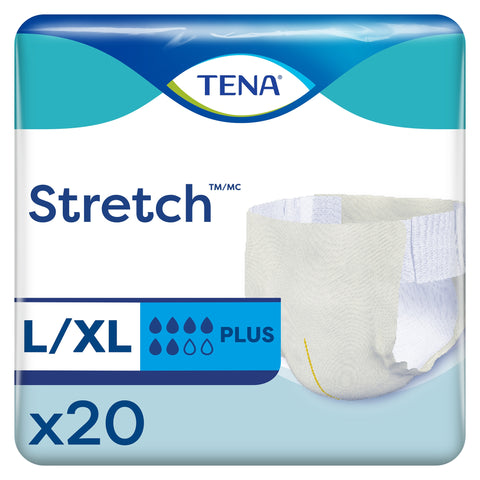 Incontinence Brief TENA Stretch™ Plus Adult Large / X-Large Unisex Disposable Moderate Absorbency #67670