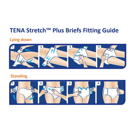 Incontinence Brief TENA Stretch™ Plus Adult Large / X-Large Unisex Disposable Moderate Absorbency #67670