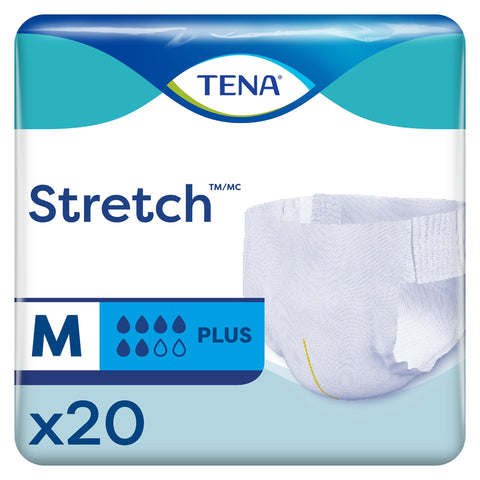 Incontinence Brief TENA Stretch™ Plus Adult Medium / Regular Unisex Disposable Moderate Absorbency #67660