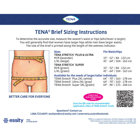 Incontinence Brief TENA Stretch™ Plus Adult Medium / Regular Unisex Disposable Moderate Absorbency #67660