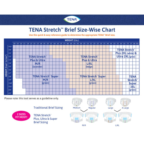 Incontinence Brief TENA Stretch™ Plus Adult Medium / Regular Unisex Disposable Moderate Absorbency #67660