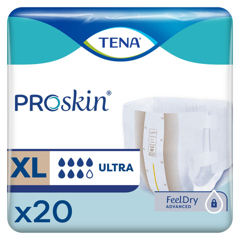 Incontinence Brief TENA® ProSkin™ Ultra Adult X-Large Unisex Disposable Heavy Absorbency #67540