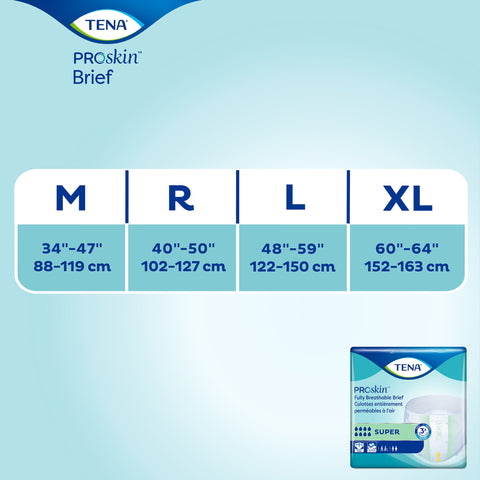 Incontinence Brief TENA® ProSkin™ Super Adult Large Unisex Disposable Heavy Absorbency #67560