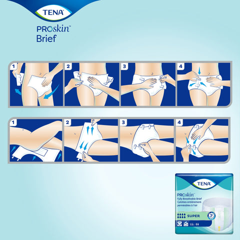 Incontinence Brief TENA® ProSkin™ Super Adult Medium Unisex Disposable Heavy Absorbency #67550