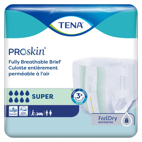 Incontinence Brief TENA® ProSkin™ Super Adult X-Large Unisex Disposable Heavy Absorbency #67570