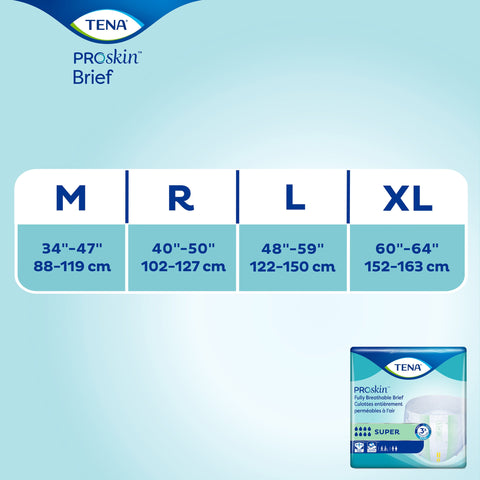 Incontinence Brief TENA® ProSkin™ Super Adult X-Large Unisex Disposable Heavy Absorbency #67570