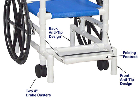 MJM International Multi-Purpose Chair (Will Serve As A Shower Chair, Transferchair And Pool Access) #130-18-24W-SL