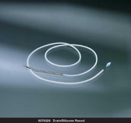 Wound Drain Tube Bard® Round Type With Trocar Round Perforated Channel Type 1/8 Inch Size Sterile #0070310